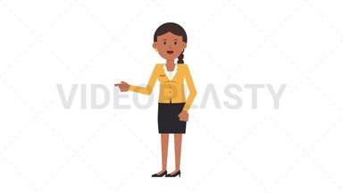 Indian Corporate Woman Pointing Left Stock Animation