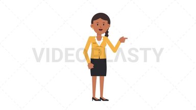 Indian Corporate Woman Pointing Right Stock Animation