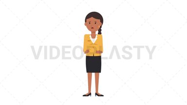 Indian Corporate Woman Sad Stock Animation