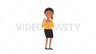Indian Corporate Woman Scared Stock Animation