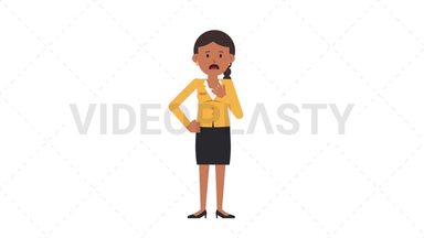 Indian Corporate Woman Shortness of Breath Stock Animation