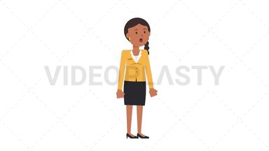 Indian Corporate Woman Sleepy Stock Animation