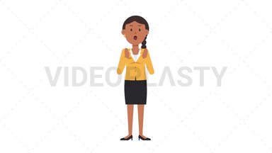 Indian Corporate Woman Surprised Stock Animation