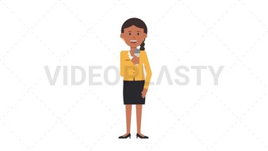 Indian Corporate Woman Talking on Microphone Stock Animation