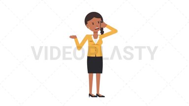Indian Corporate Woman Talking on Phone Angry Stock Animation