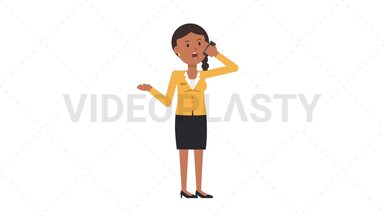 Indian Corporate Woman Talking on Phone Happy Stock Animation