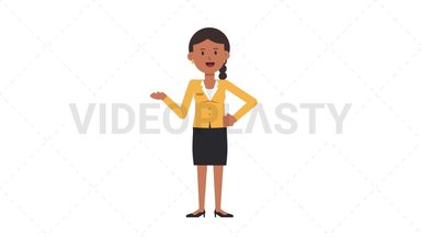 Indian Corporate Woman Talking Stock Animation