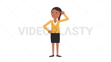 Indian Corporate Woman Thinking Stock Animation