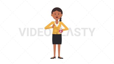 Indian Corporate Woman Using Disinfectant Spray Stock Animation