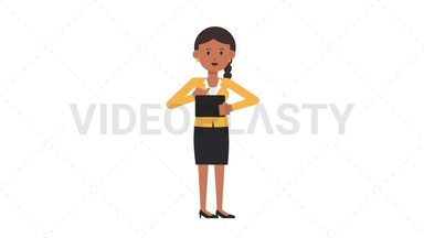 Indian Corporate Woman Using Tablet Happy Stock Animation