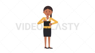 Indian Corporate Woman Using Tablet Sad Stock Animation