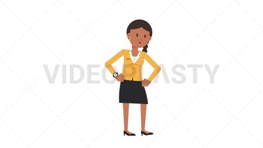 Indian Corporate Woman Waiting Stock Animation