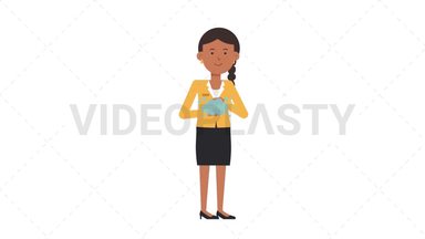 Indian Corporate Woman Washing Hands Stock Animation
