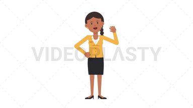 Indian Corporate Woman Waving Stock Animation