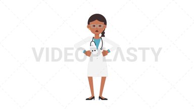 Indian Female Doctor Angry Stock Animation