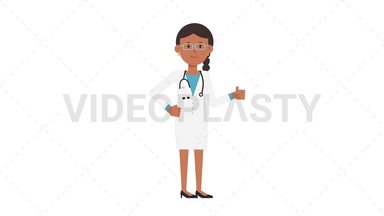 Indian Female Doctor Approve Stock Animation