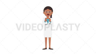 Indian Female Doctor Clapping Stock Animation