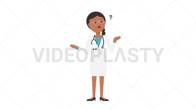 Indian Female Doctor Confused Stock Animation
