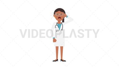 Indian Female Doctor Crying Stock Animation
