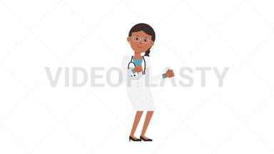 Indian Female Doctor Dancing Stock Animation