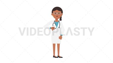 Indian Female Doctor Disapprove Stock Animation