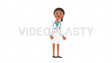 Indian Female Doctor Dizzy Stock Animation