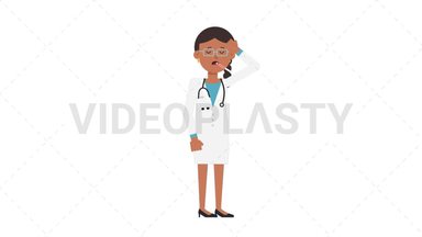 Indian Female Doctor Fever Stock Animation