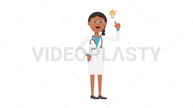 Indian Female Doctor Idea Stock Animation
