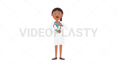 Indian Female Doctor Laughing Stock Animation
