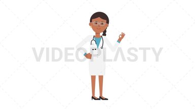 Indian Female Doctor Ok Stock Animation
