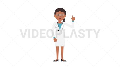 Indian Female Doctor Pointing Above Stock Animation