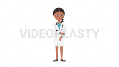 Indian Female Doctor Sad Stock Animation