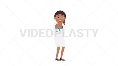 Indian Female Doctor Scared Stock Animation