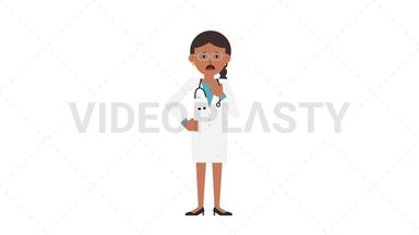 Indian Female Doctor Shortness of Breath Stock Animation