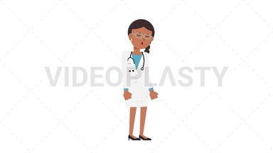 Indian Female Doctor Sleepy Stock Animation