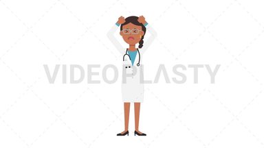 Indian Female Doctor Stressed Stock Animation