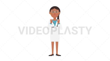 Indian Female Doctor Surprised Stock Animation