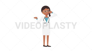 Indian Female Doctor Talking on the Phone Angry Stock Animation