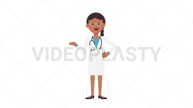 Indian Female Doctor Talking Stock Animation