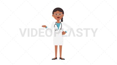 Indian Female Doctor Talking Stock Animation