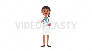 Indian Female Doctor Using Disinfectant Spray Stock Animation