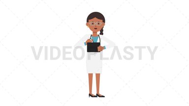 Indian Female Doctor Using Tablet Happy Stock Animation