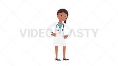 Indian Female Doctor Waiting Stock Animation