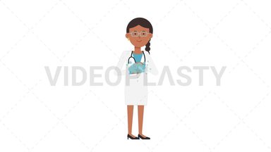 Indian Female Doctor Washing Hands Stock Animation