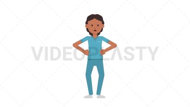 Indian Female Nurse Angry Stock Animation