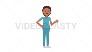 Indian Female Nurse Approve Stock Animation