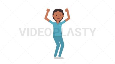 Indian Female Nurse Cheer Stock Animation