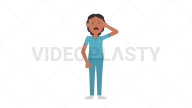 Indian Female Nurse Crying Stock Animation