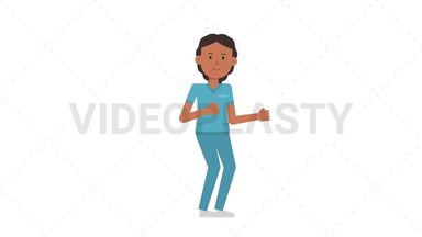 Indian Female Nurse Dancing Stock Animation