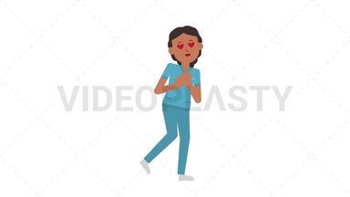 Indian Female Nurse In Love Stock Animation